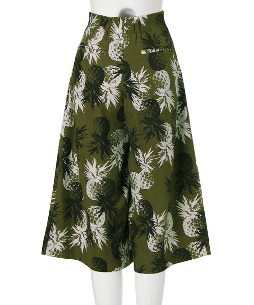 MURUA（ムルーア）の「【MODE】ananas柄ガウチョパンツ（パンツ・レディース・ホワイト/カーキ・91/92）」の6枚目の写真