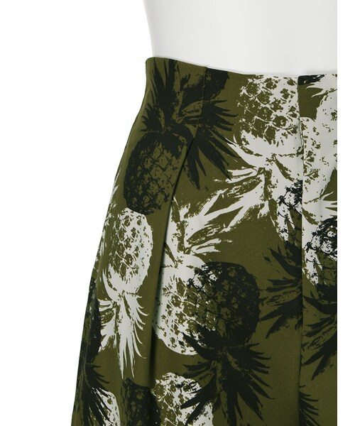 MURUA（ムルーア）の「【MODE】ananas柄ガウチョパンツ（パンツ・レディース・ホワイト/カーキ・91/92）」の7枚目の写真