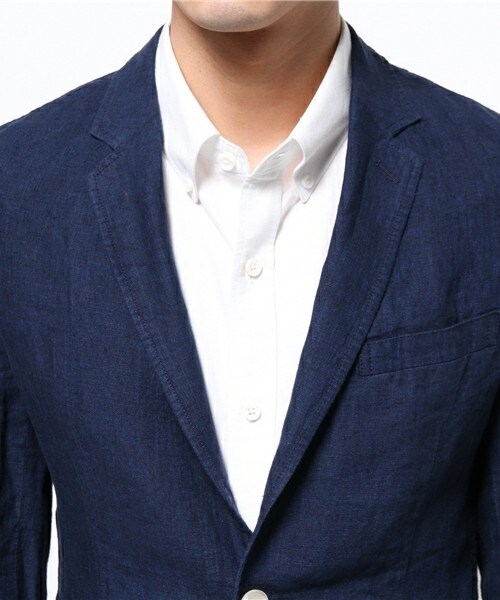 UNION STATION（ユニオンステーション）の「リネンジャケット（テーラードジャケット・メンズ・ベージュ/ブルー/ネイビー・SMALL/MEDIUM/LARGE/LL）」の8枚目の写真