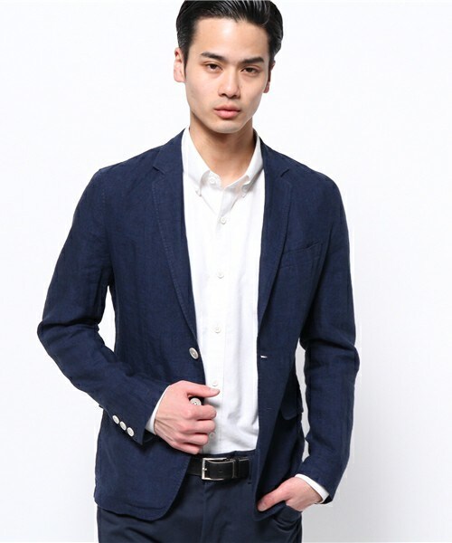 UNION STATION（ユニオンステーション）の「リネンジャケット（テーラードジャケット・メンズ・ベージュ/ブルー/ネイビー・SMALL/MEDIUM/LARGE/LL）」の7枚目の写真