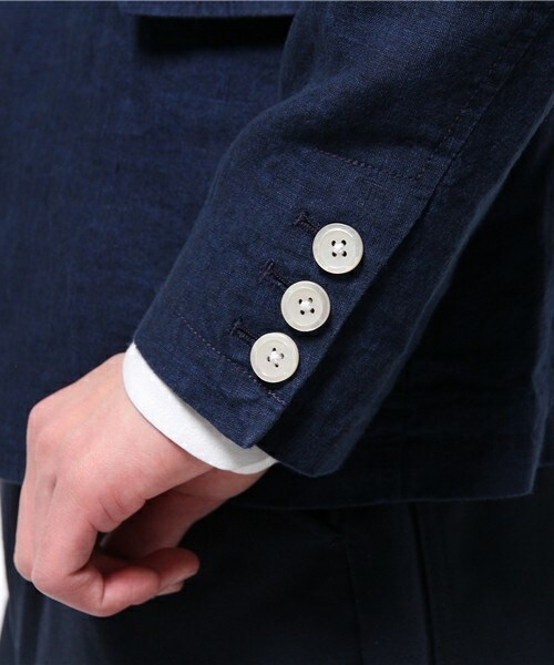 UNION STATION（ユニオンステーション）の「リネンジャケット（テーラードジャケット・メンズ・ベージュ/ブルー/ネイビー・SMALL/MEDIUM/LARGE/LL）」の10枚目の写真