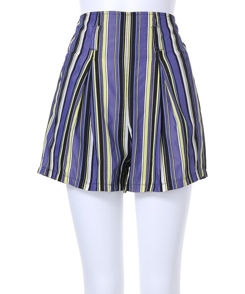 MURUA（ムルーア）の「【CASUAL】マルチストライプS/PT（パンツ・レディース・グリーン/ブルー・1/2）」の2枚目の写真