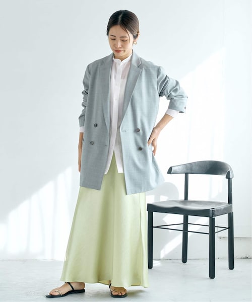 IENA（イエナ）の「《予約》コットンシルクバックギャザーシャツ