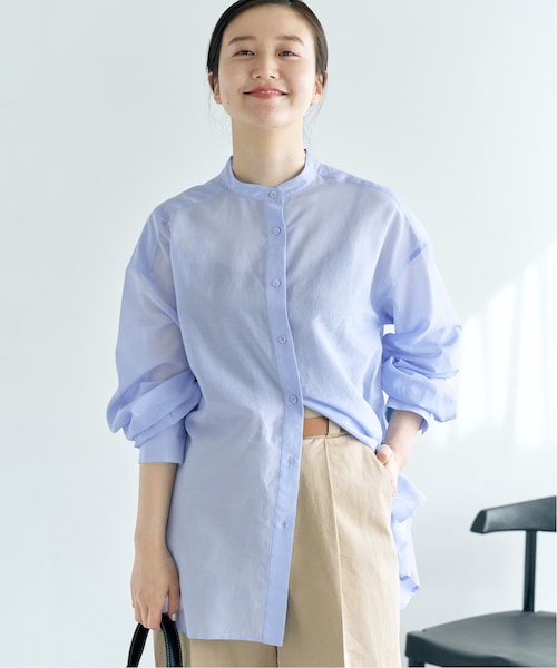 IENA◆ 【2024SS】コットンシルク バックギャザー シャツ ブラウス IENA（イエナ）の「《予約》コットンシルクバックギャザーシャツ