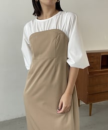 CAPRICIEUX LE'MAGE | 2024 16170-3639レイヤードベアワンピース(ワンピース/ドレス)