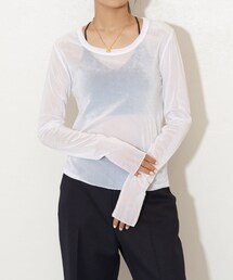 Lui's | ベロアメッシュ2wayトップス(Tシャツ/カットソー)