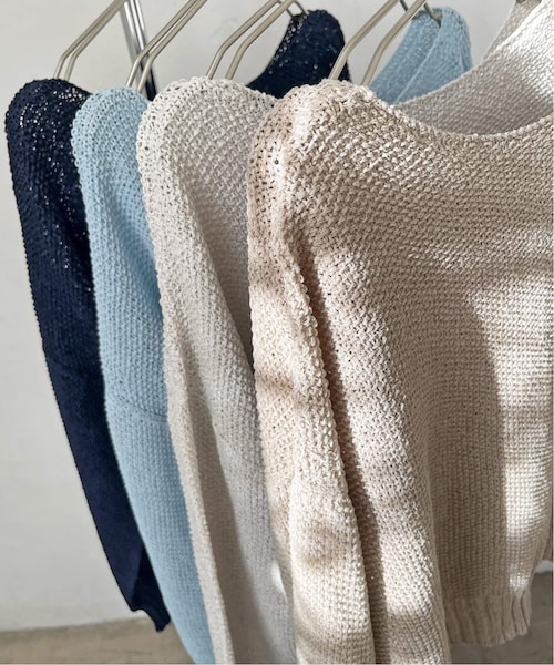Spick &amp; Span - スピックアンドスパン  ペーパーヤーン 2Way プルオーバー　サックスブルー Spick & Span（スピックアンドスパン）の「ペーパーヤーン 2Way