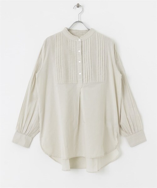 URBAN RESEARCH Sonny Label（アーバンリサーチサニーレーベル）の「荷葉立領棉質打褶禮服襯衫（その他・レディース・米色/黑色/灰色/藍色・米色/黑色/灰色/藍色）」の3枚目の写真