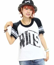 RNA SWEAT | HITSロゴプリント配色ドレープラグラン(トップス)