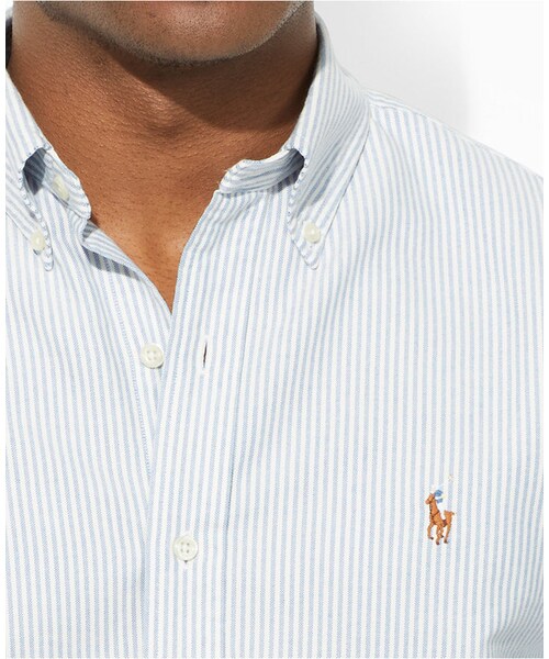 POLO RALPH LAUREN（ポロ ラルフ ローレン）の「Polo Ralph Lauren Slim-Fit Striped Oxford Shirt（シャツ/ブラウス・メンズ・Blue/White・XXL/XL）」の2枚目の写真