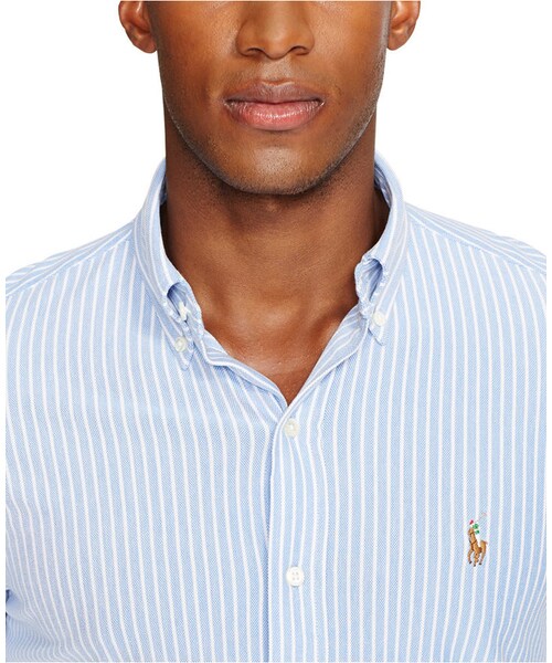 POLO RALPH LAUREN（ポロ ラルフ ローレン）の「Polo Ralph Lauren Striped Featherweight Mesh Shirt（シャツ/ブラウス・メンズ・Pink/White/Blue/White・XL/S/M/L/XXL）」の3枚目の写真