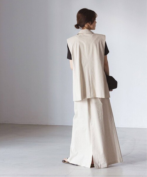 Noble（ノーブル）の「《予約》コットンリネンパワーショルダージレ（ジャケット/アウター・ブラック/(001)/36/在庫あり/38）」の10枚目の写真