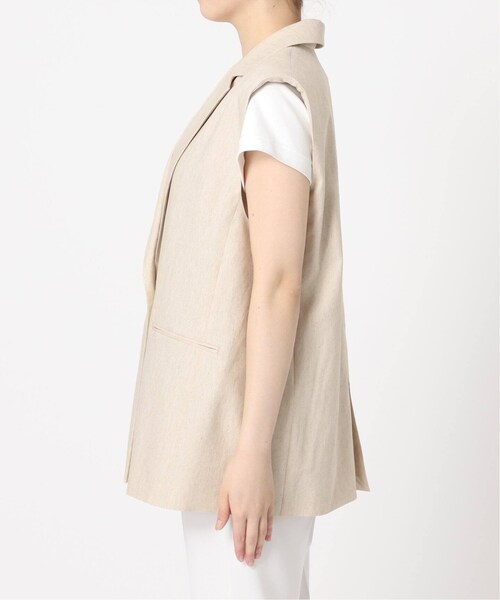 Noble（ノーブル）の「《予約》コットンリネンパワーショルダージレ（ジャケット/アウター・ブラック/(001)/36/在庫あり/38）」の12枚目の写真