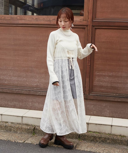 w closet（ダブルクローゼット）の「【2WAY】レースキャミ