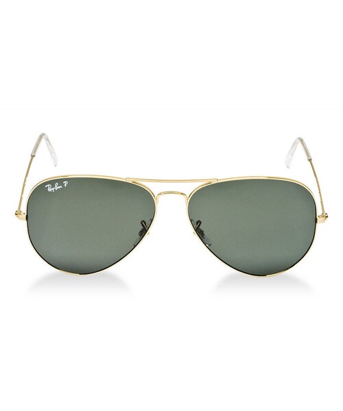 Ray-Ban（レイバン）の「Ray-Ban Sunglasses, RB3025 62 Aviator（サングラス・メンズ・Gold/Green）」の2枚目の写真