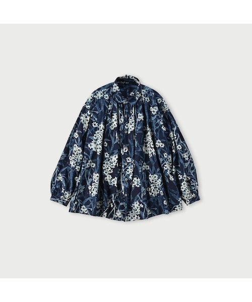 シオンプリントのくしゅくしゅブラウス(インディゴ) シオンプリントのくしゅくしゅブラウス(インディゴ)