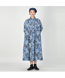 【美品】45R　フォーティーファイブアール　 シオンプリントのくしゅくしゅドレス 45R（フォーティファイブアール）の「シオンプリントのくしゅくしゅ