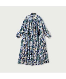 【美品】45R　フォーティーファイブアール　 シオンプリントのくしゅくしゅドレス 45R（フォーティファイブアール）の「シオンプリントのくしゅくしゅ