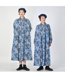 【美品】45R　フォーティーファイブアール　 シオンプリントのくしゅくしゅドレス 45R（フォーティファイブアール）の「シオンプリントのくしゅくしゅ