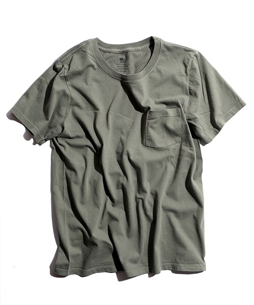 FREAK'S AMERICA（フリークスアメリカ）の「ORGANIC COTTON CREWNECK POCKET T（トップス・メンズ・ホワイト/チャコールグレー/ベージュ/オリーブ/ブルー・S/M/L）」の4枚目の写真