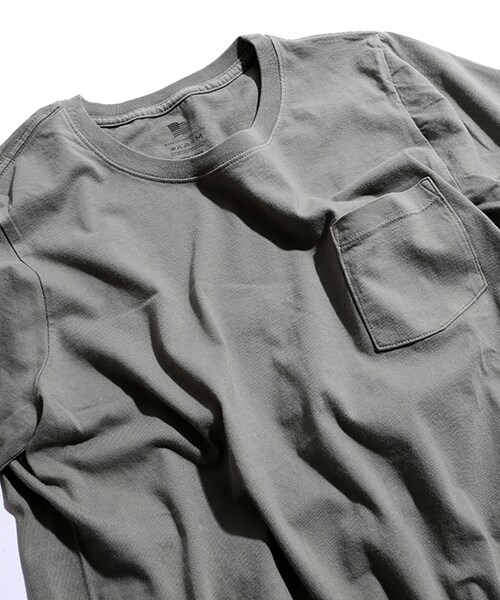 FREAK'S AMERICA（フリークスアメリカ）の「ORGANIC COTTON CREWNECK POCKET T（トップス・メンズ・ホワイト/チャコールグレー/ベージュ/オリーブ/ブルー・S/M/L）」の9枚目の写真
