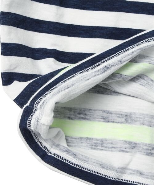 GLOBAL WORK（グローバルワーク）の「【キッズ】１５ＳＳパネルボーダー７分袖（トップス・キッズ・マルチカラー01/イエロー62/ブルー85/ネイビー88・Ｓ/Ｍ/Ｌ/ＸＬ）」の11枚目の写真