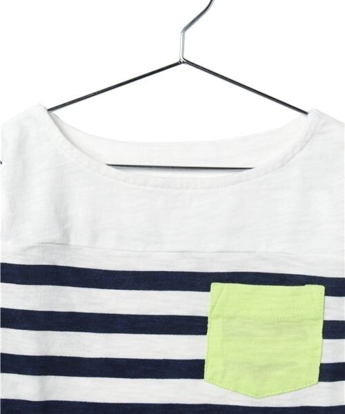 GLOBAL WORK（グローバルワーク）の「【キッズ】１５ＳＳパネルボーダー７分袖（トップス・キッズ・マルチカラー01/イエロー62/ブルー85/ネイビー88・Ｓ/Ｍ/Ｌ/ＸＬ）」の6枚目の写真