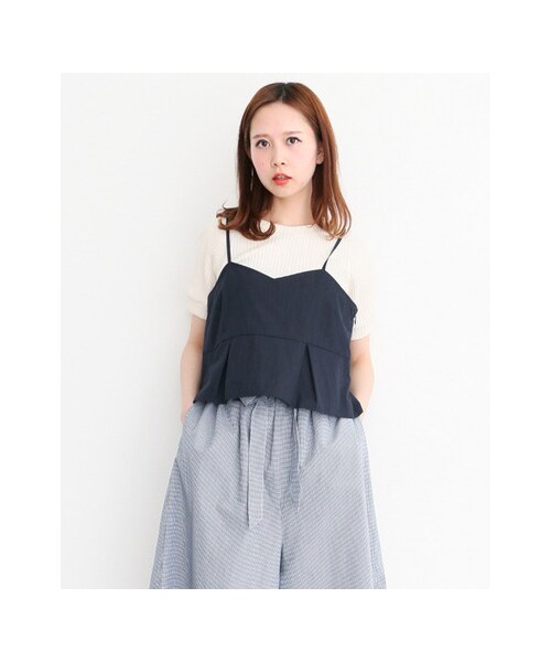 KBF（ケイビーエフ）の「ショートキャミソール（トップス・レディース・NAVY/BLACK/L/BEIGE・one）」の4枚目の写真