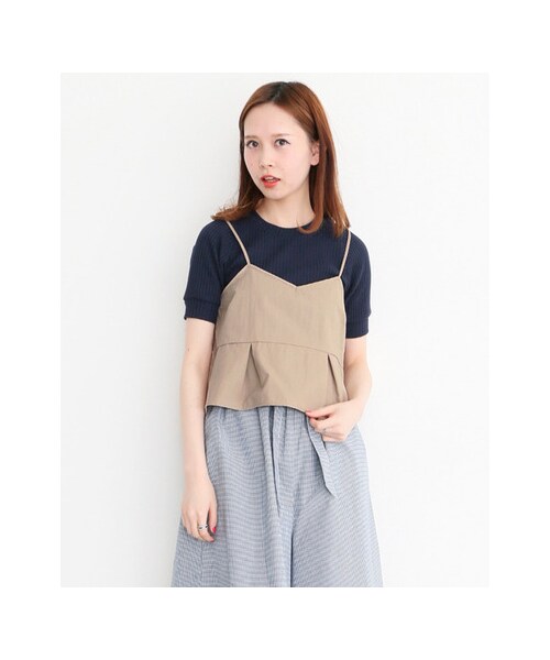 KBF（ケイビーエフ）の「ショートキャミソール（トップス・レディース・NAVY/BLACK/L/BEIGE・one）」の5枚目の写真