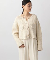 A part by（アパートバイ）の「ツィードニットショートカーディガン（トップス）」