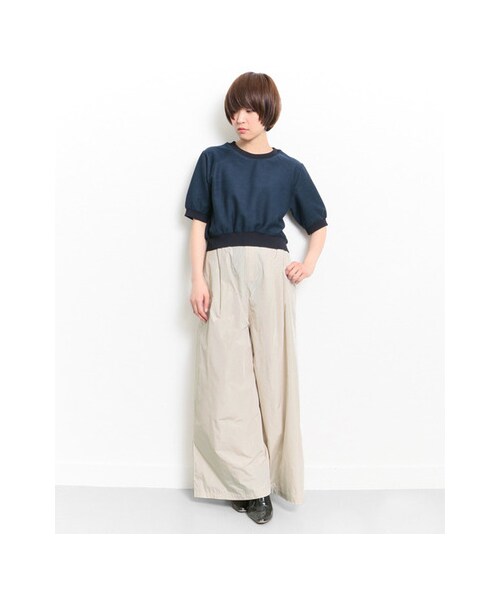 KBF（ケイビーエフ）の「メモリーワイドパンツ（パンツ・レディース・NAVY/BLACK/BEIGE・one）」の4枚目の写真