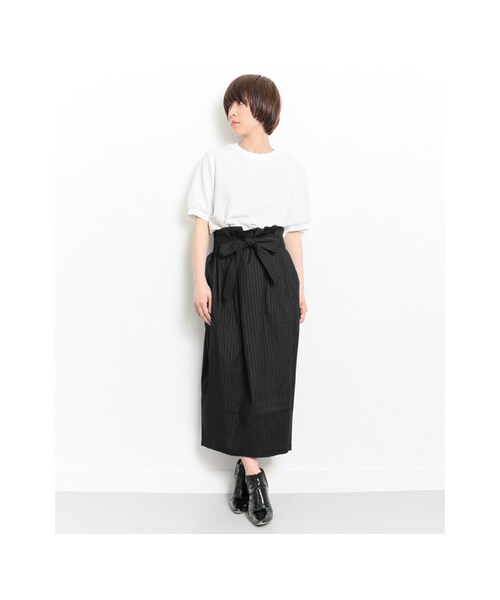 KBF（ケイビーエフ）の「ピンストWリボンスカート（スカート・レディース・NAVY/BLACK/BEIGE・one）」の5枚目の写真