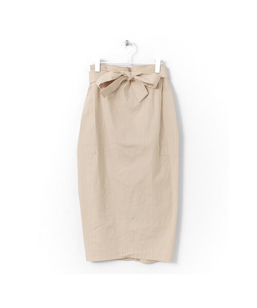 KBF（ケイビーエフ）の「ピンストWリボンスカート（スカート・レディース・NAVY/BLACK/BEIGE・one）」の3枚目の写真