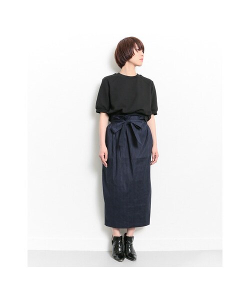 KBF（ケイビーエフ）の「ピンストWリボンスカート（スカート・レディース・NAVY/BLACK/BEIGE・one）」の6枚目の写真