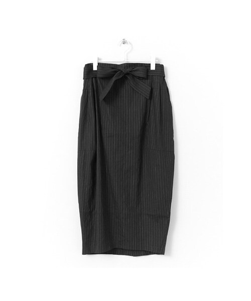 KBF（ケイビーエフ）の「ピンストWリボンスカート（スカート・レディース・NAVY/BLACK/BEIGE・one）」の2枚目の写真