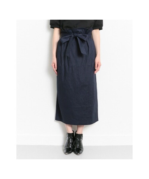 KBF（ケイビーエフ）の「ピンストWリボンスカート（スカート・レディース・NAVY/BLACK/BEIGE・one）」の7枚目の写真