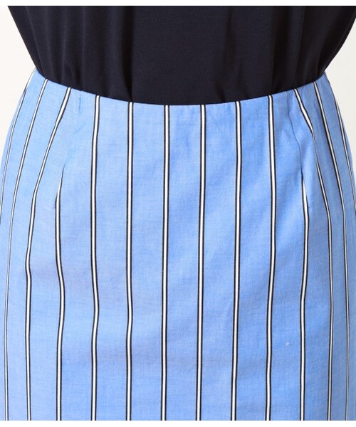 ROPE'（ロペ）の「【先行予約】ストライプストレッチタイトスカート（スカート・レディース・ホワイト/ブルー・36/38/40）」の6枚目の写真