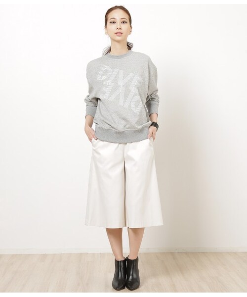 ADAM ET ROPE'（アダムエロペ）の「ダブルクロスガウチョパンツ（パンツ・レディース・オフホワイト/ネイビー・36/38）」の10枚目の写真