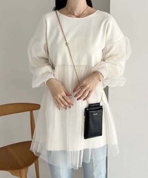 one after another NICE CLAUP | チュールドッキングチュニック(トップス)