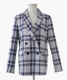 DHOLIC | マルチチェック柄ダブルジャケット(テーラードジャケット)