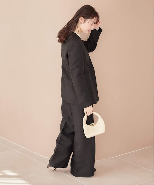 Plage Shantung V Neck ジャケット セール】Shantung V Neck ジャケット（ノーカラージャケット