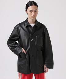 ロストコントロール　ルード　襟レザー　オーバーオール　つなぎ　　チバユウスケ GARDEN（ガーデン）の「URU/ウル/EX LEATHER COVERALL JACKET（）」 - WEAR