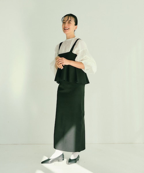 PUAL CE CIN（ピュアルセシン）の「【Du noir】スポンディッシュナロースカート（スカート・レディース・アイボリー/グレー/ブラック/イエロー/ブルー・FREE）」の2枚目の写真