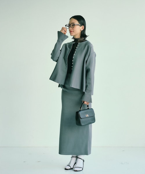 PUAL CE CIN（ピュアルセシン）の「【Du noir】スポンディッシュナロースカート（スカート・レディース・アイボリー/グレー/ブラック/イエロー/ブルー・FREE）」の3枚目の写真