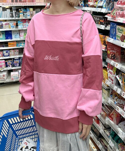 w closet（ダブルクローゼット）の「★先行予約★【Alley】配色切替プルオーバー【2月上旬入荷】（その他・レディース・ピンク/ブルー・FREE）」の2枚目の写真