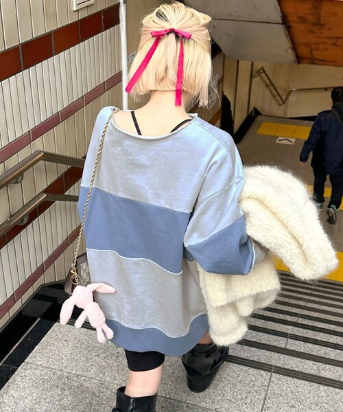 w closet（ダブルクローゼット）の「★先行予約★【Alley】配色切替プルオーバー【2月上旬入荷】（その他・レディース・ピンク/ブルー・FREE）」の7枚目の写真