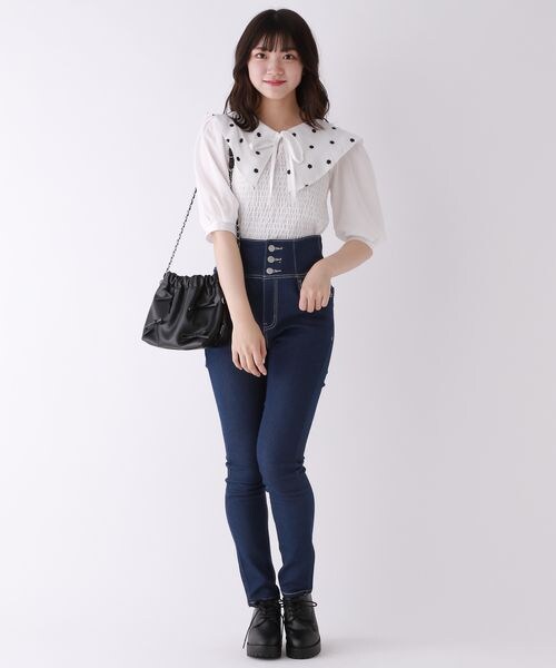 repipi armario ハイウエストデニムスキニー repipi armario（レピピ アルマリオ）の「☆WEB先行予約☆ハイウエスト