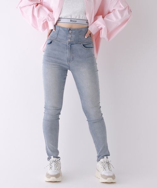 repipi armario ハイウエストデニムスキニー repipi armario（レピピ アルマリオ）の「☆WEB先行予約☆ハイウエスト