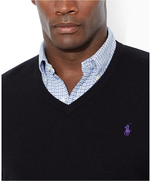 POLO RALPH LAUREN（ポロ ラルフ ローレン）の「Polo Ralph Lauren Big and Tall Merino Wool V-Neck Sweater（ニット/セーター・メンズ・Guild Purple/Northwest Pine/Black/Varisty Orange/Grey Heather・2XB/3XB/3LT/2LT/XLT/4XB/LT/4LT）」の2枚目の写真