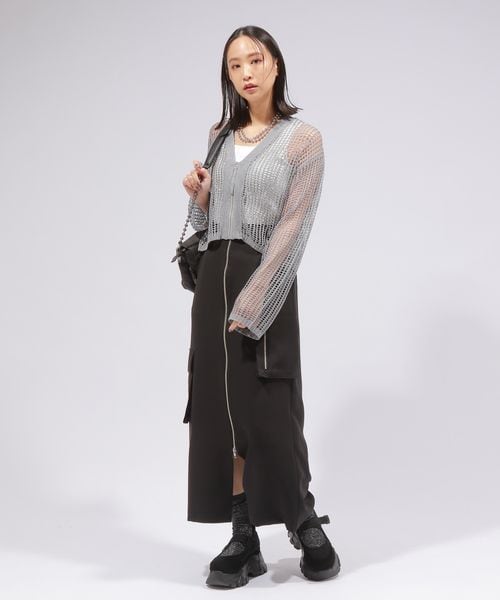 PAGEBOY（ページボーイ）の「ZIPメッシュカーディガン（トップス・オフホワイト05/ブラック09/グレー15/コーラルピンク23・F）」の22枚目の写真